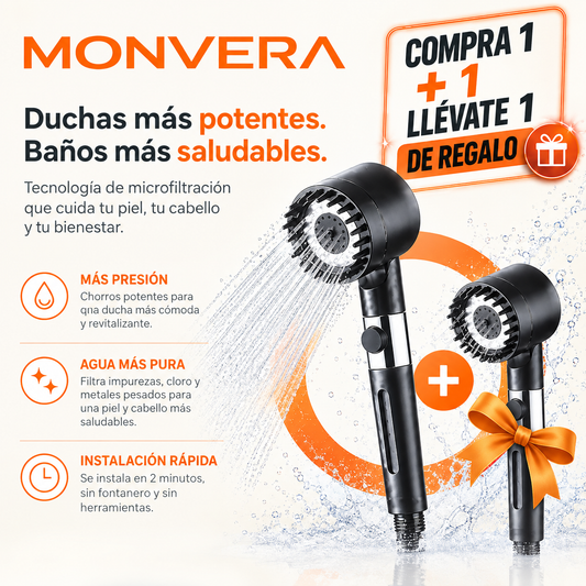 🔥 Monvera Aqua Pro – Alcachofa de Ducha de Alta Presión + ¡Compra 1 y Llévate 1 Gratis!