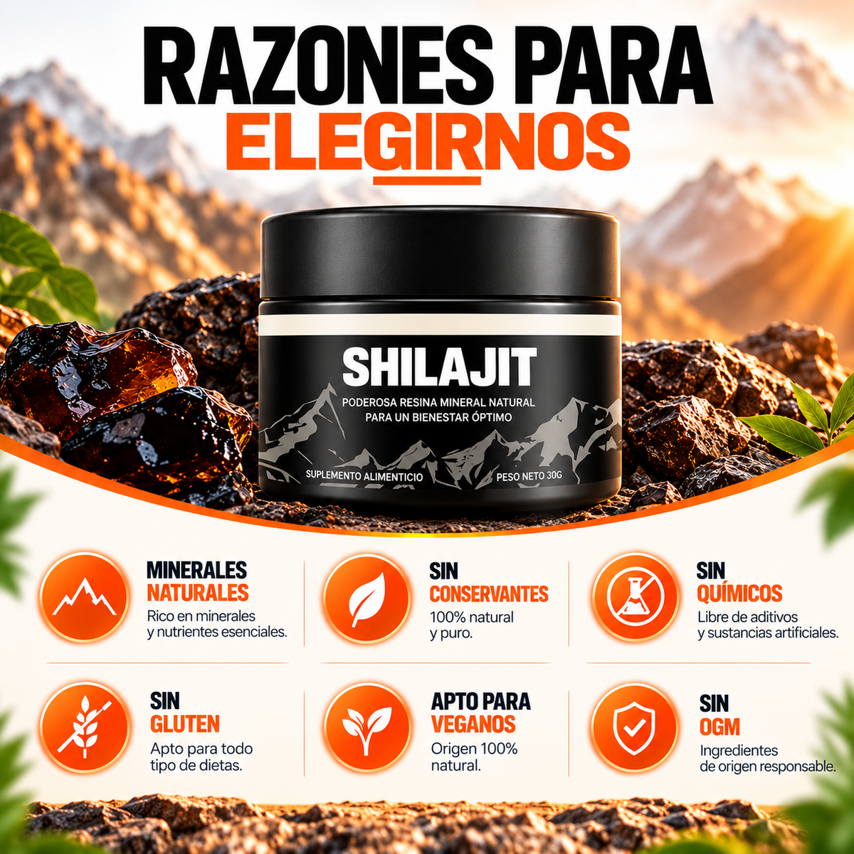 Shilajit Puro – Resina Mineral Natural 30g |🎁Compra 1 y Llévate +1 Gratis