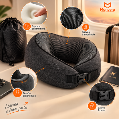Monvera™ – La MEJOR Almohada de Viaje ✈️ | ¡Adiós al Dolor de Cuello!