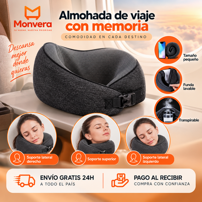 Monvera™ – La MEJOR Almohada de Viaje ✈️ | ¡Adiós al Dolor de Cuello!