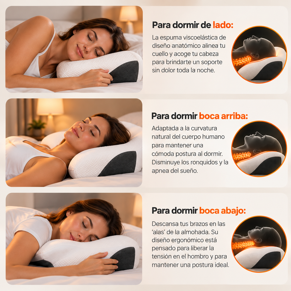 MonveraPlus™ — Almohada cervical para un descanso con mejor postura