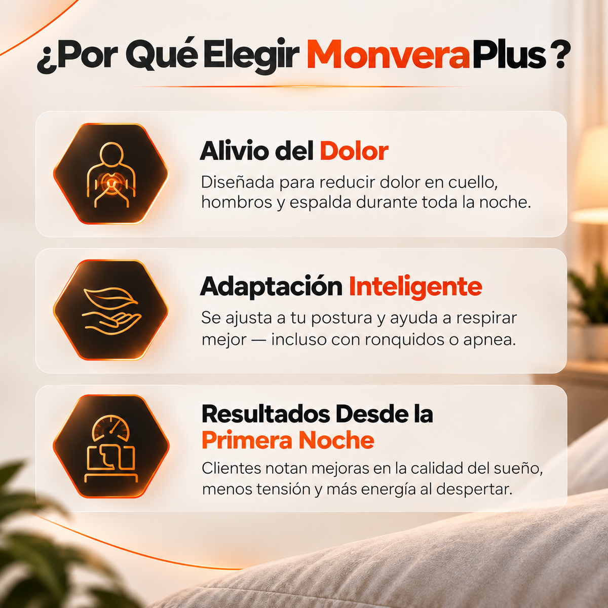MonveraPlus™ — Almohada cervical para un descanso con mejor postura