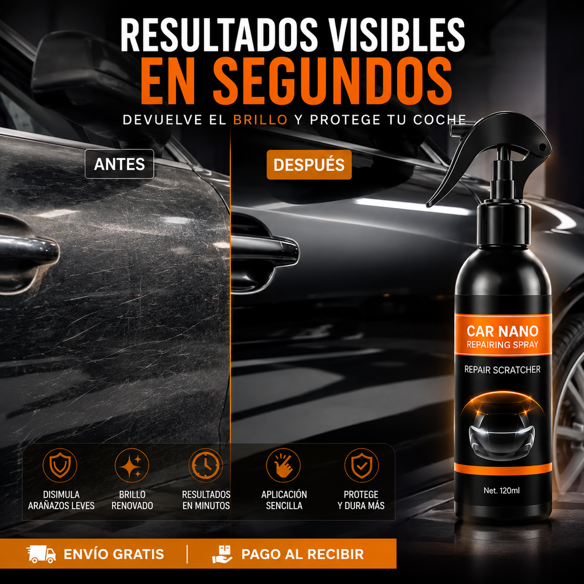 MonveraClean – Spray Reparación de Arañazos 120ml 🚗 | ¡Adiós a los arañazos!