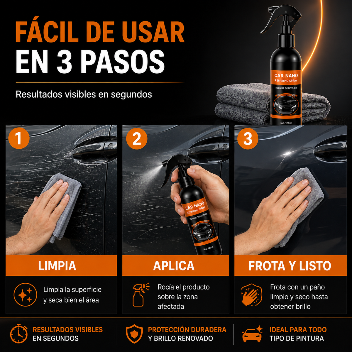 MonveraClean – Spray Reparación de Arañazos 120ml 🚗 | ¡Adiós a los arañazos!